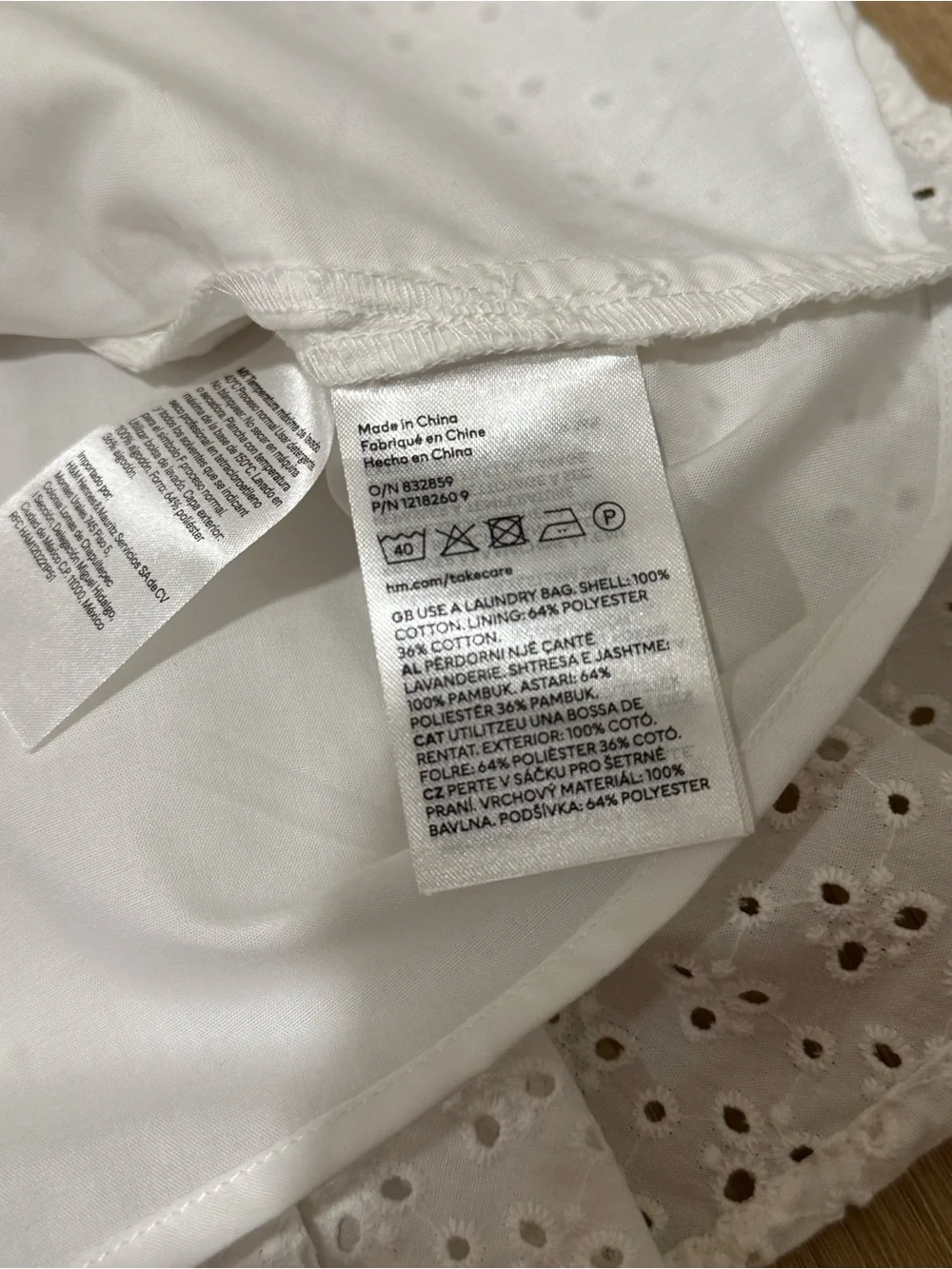 H&M tags removed